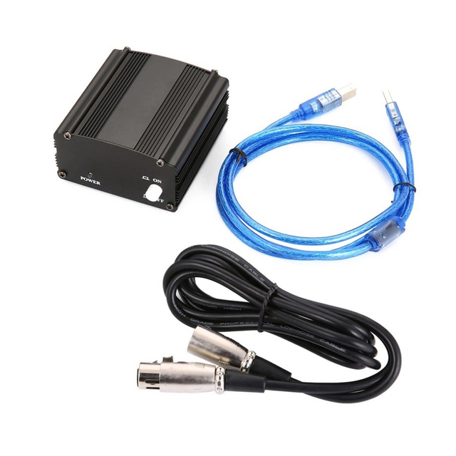 48V USB Phantom Power Supply Metal Mini Handheld Cardioid Condenser Microphone for Recording Wired Communication Portable