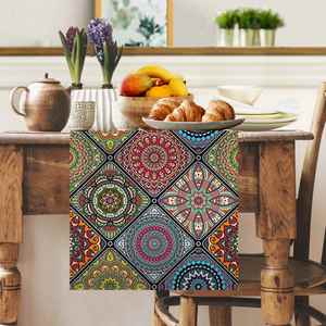 Rustic Vintage Table Runner Flag With <b>Printing</b> Bohemian Tablecloth Wedding Home Decor - Product Image 1