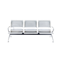 Chaise d'attente d'aéroport à cadre métallique pour espace public Acier inoxydable 1,2 mm Poutre Chaise d'attente publique confortable