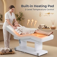 Table de massage électrique intelligente avec base en bois, canapé inclinable réglable pour salon de beauté, idéal pour les centres de bien-être et de santé