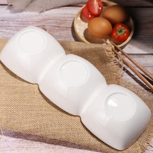 Plato de cerámica personalizado para servir aperitivos y ensaladera excelente plato dividido de venta - Product Image 5