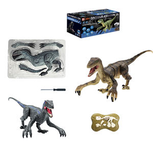 Jouet dinosaures à monter soi-même, 30 minutes de distance, <span class=keywords><strong>velociraptor</strong></span>, en plastique, télécommandé, avec lumière et son, nouveauté - Product Image 1
