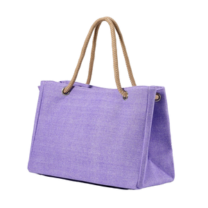 Sac fourre-tout carré tendance en toile avec deux poignées en corde pour femme, vente en gros, provenant d'un fournisseur indien - Product Image 1