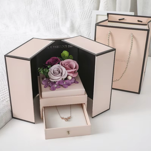 Caja de Regalo Rosa de Doble Apertura, Exquisita Caja de Regalo con Flores Eternas, Admite Cajas de Regalo Personalizadas - Product Image 3