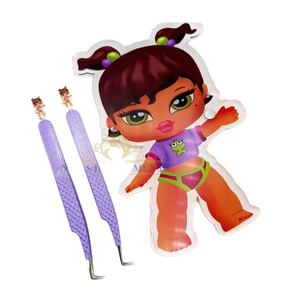 Tuiles à cils en acrylique écologiques avec aimant pour support de pince à épiler, forme cœur et motif floral, outil de beauté durable - Product Image 1