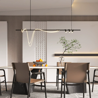 Lustre de salle à manger en forme de longue bande, design nordique, pour restaurant, bar, luminaires suspendus en ligne, vente en gros