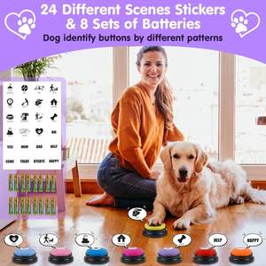 Bouton son jouet de <span class=keywords><strong>Communication</strong></span> pour animaux de compagnie pour chiens en plastique voix cloche aide à la formation pour soulagement de l'ennui dialogue enregistrable - Product Image 2