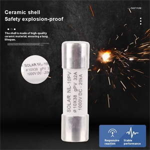 <span class=keywords><strong>Ul</strong></span>/<span class=keywords><strong>IEC</strong></span> chứng nhận 32A/15A 1000vdc năng lượng mặt trời cầu chì 10x38 cơ thể gốm PV Combiner Box 20ka phá vỡ Công suất 6A/16A cho quang điện - Product Image 5