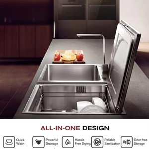Lave-<span class=keywords><strong>vaisselle</strong></span> intelligent tendance avec évier de cuisine intelligent et rangement intégré, <span class=keywords><strong>machine</strong></span> à <span class=keywords><strong>laver</strong></span> à ultrasons - Product Image 4