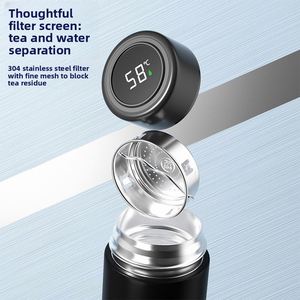 316 Stainless Steel Straight-sided Vacuum Insulated Cup <b>Tea</b> <b>Infuser</b> Smart Temperature Display Custom Logo Option Business Gift - Product Image 4