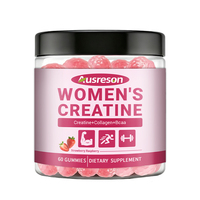Gummies de créatine monohydrate Ausreson OEM – Complément pré-entraînement pour l'énergie, la récupération musculaire, le collagène et les BCAA – Gummies de créatine pour femmes