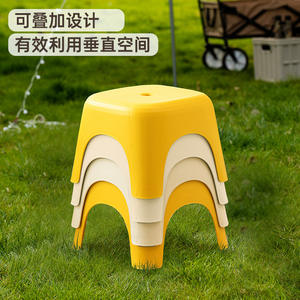 Taburete compacto de plástico blanco lechoso para uso infantil en exteriores, ligero, 0,6 kg - Product Image 5