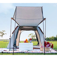 Carpa de Camping 2 en 1 con un Dormitorio, Totalmente Automática, Impermeable, de Oxford, Portátil, para Aventuras al Aire Libre