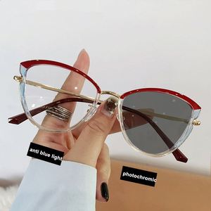 Gafas de Sol de Moda con Logotipo Personalizado, Gafas de Sol de Ojo de Gato para Mujer, Monturas de Aleación Fotocromáticas, Gafas Fotocromáticas Anti Luz Azul para Mujer - Product Image 1