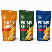 Sachet Doypack Personnalisé avec Logo JIAHE, Fermeture Éclair, en PE Recyclable, Imprimé Flexo, pour Emballage Alimentaire (Chips de Pommes de Terre) - Usine Chinoise