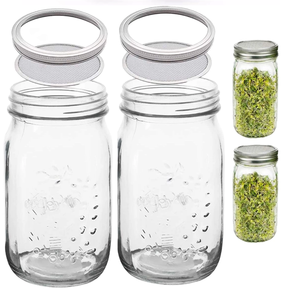 Pot Mason à large bouche avec couvercle en acier inoxydable - Product Image 3