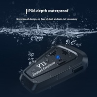 Y11 Headset helm nirkabel, Headphone helm Bluetooth tanpa kabel, pengurang kebisingan tahan air, dapat terhubung 2 aksesori ponsel