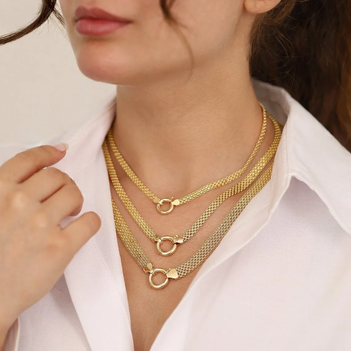 Yeni ürün fikirleri Bismarck zincirler kolye Sailor toka Charms 18k altın kaplama paslanmaz çelik kolye takı kadınlar için