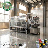 Ligne de mise en conserve automatique fiable pour eau gazeuse carbonatée 20000 CPH avec machine à sertir Angelus Tech