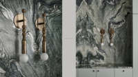 Appareil Rétro Design Couloir Agate Talisman Applique Bar De Chevet Hôtel Couloir Marbre Pierre Décoration Applique Murale Applique