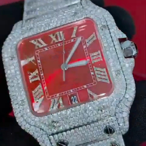 Montre de luxe tendance pour homme, en acier inoxydable, automatique, mécanique, résistante à l'eau, avec diamants blancs VVS, style hip-hop - Product Image 2