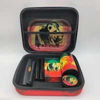 Vente en gros 4 en 1 Ensemble d'accessoires pour fumeurs Cigarette herbe plateau roulant broyeur Kit de fumer ensemble de sacs