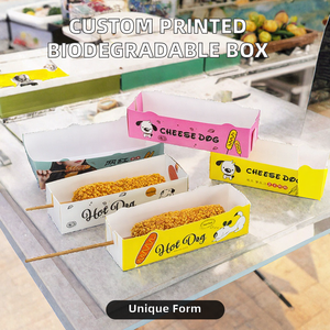Toptan Gıda Sınıfı Sosis Ambalajı Özel Baskılı Kağıt Atıştırmalık Tabağı - Product Image 2