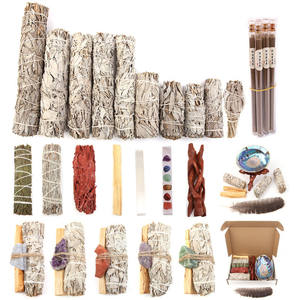 Plume de nettoyage spirituel palo santo ormeau coquille trépied support californie sauge blanche paquet tache encens bâton kit - Product Image 5