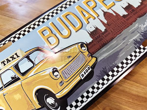 Plaque d'immatriculation décorative personnalisée avec impression de <span class=keywords><strong>taxi</strong></span> rétro, création artistique gratuite, OEM accepté, plaque d'immatriculation fantaisie - Product Image 3