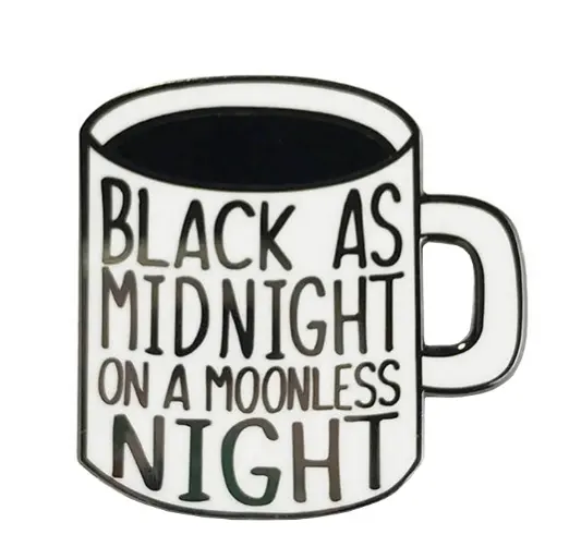 Black As Midnight On A Moonless Night-Twin Peaks esmalte pin Dale Cooper maldita bem xícara de fãs de café grande coleção