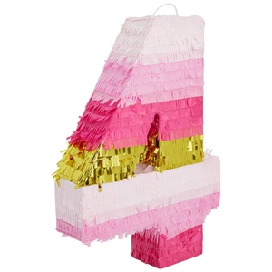 Piñata de Números Colorida DAMAI, Borlas para Fiestas de Cumpleaños, Accesorios de Papel para Manualidades, Juguetes de Caramelo Rosa, Decoraciones - Product Image 3