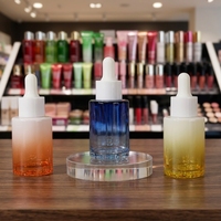 Flacon compte-gouttes en verre dépoli coloré de 30 ml pour sérum cosmétique, utilisé pour l'huile de soin de la peau, flacon compte-gouttes en verre dépoli coloré