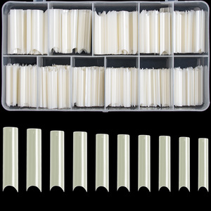 Caja de puntas cuadradas rectas <span class=keywords><strong>para</strong></span> <span class=keywords><strong>uñas</strong></span> acrílicas, venta al por mayor, de media cubierta, Extra <span class=keywords><strong>largas</strong></span>, tipo C, XXL, 500 unidades - Product Image 6