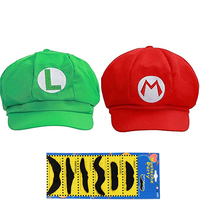 Mario Brothers Child Costume Cap Party Red and Green Luigi Hat Casual/Beach/Uso al aire libre Hecho de Polyester-MH-1560