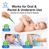 Termómetro Digital de Plástico en Oferta, con Punta Rígida, Indicador de Temperatura para Fiebre, Lectura Rápida, Funciona con Batería, Oral, Rectal, Axilar