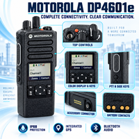 Radio portable numérique Motorola DP4601e MOTOTRBO DMR VHF UHF avec clavier limité et écran, talkie-walkie IP68 pour les équipes d'hôtels et d'entreprises