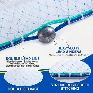 Goture ตาข่ายล่อปลาแบบอเมริกั<span class=keywords><strong>น</strong></span>, ตาข่าย3-12FT แบบตาข่าย8in ขนาด3ชิ้นสำหรับตกปลาแบบตาข่ายสำหรับ<span class=keywords><strong>น</strong></span>้ำเค็มและกุ้ง - Product Image 2