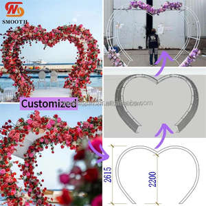 SMOOTH Silk <b>Artificial</b> Iron Arch <b>Flower</b> <b>Arrangement</b> Rose <b>Flower</b> Arch Decor Heart Shape rose <b>Flower</b> Arch - Product Image 5