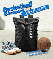 Sac à dos de basketball à enroulement pas cher, grande capacité, multifonctionnel pour le rangement de l'équipement de football, sac de sport et d'entraînement