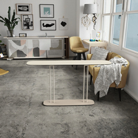 Table basse élégante en métal avec pieds en métal, haut blanc, nordique, moderne, salon, atelier, bureau, salle d'attente, réception, canapé, côté