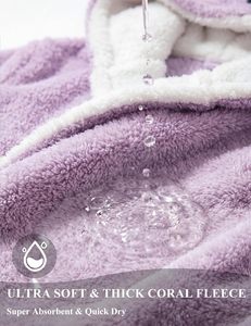 Batas de Felpa para <span class=keywords><strong>Mujer</strong></span>, Bata Suave y Cálida de Koala, 100% Poliéster, Manga Larga, con Capucha, para Baño, Spa y <span class=keywords><strong>Ducha</strong></span> - Product Image 3