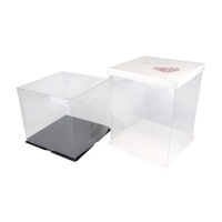 Vente en gros Boîte d'emballage de gâteau de 10 pouces de haut transparente pour mariage, anniversaire Boîte-cadeau de gâteau en plastique transparent
