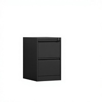 Armoire de classement verticale mobile en acier à 2 tiroirs verrouillable avec poignée col de cygne pour usage scolaire, classeur à suspension A4