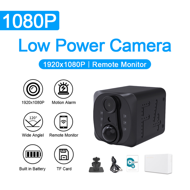 WD22 1080P CMOS Sensor Night Vision Motion Detection Indoor WiFi Alarm Cube Camera Home Security 120 Viewing Angle Wireless