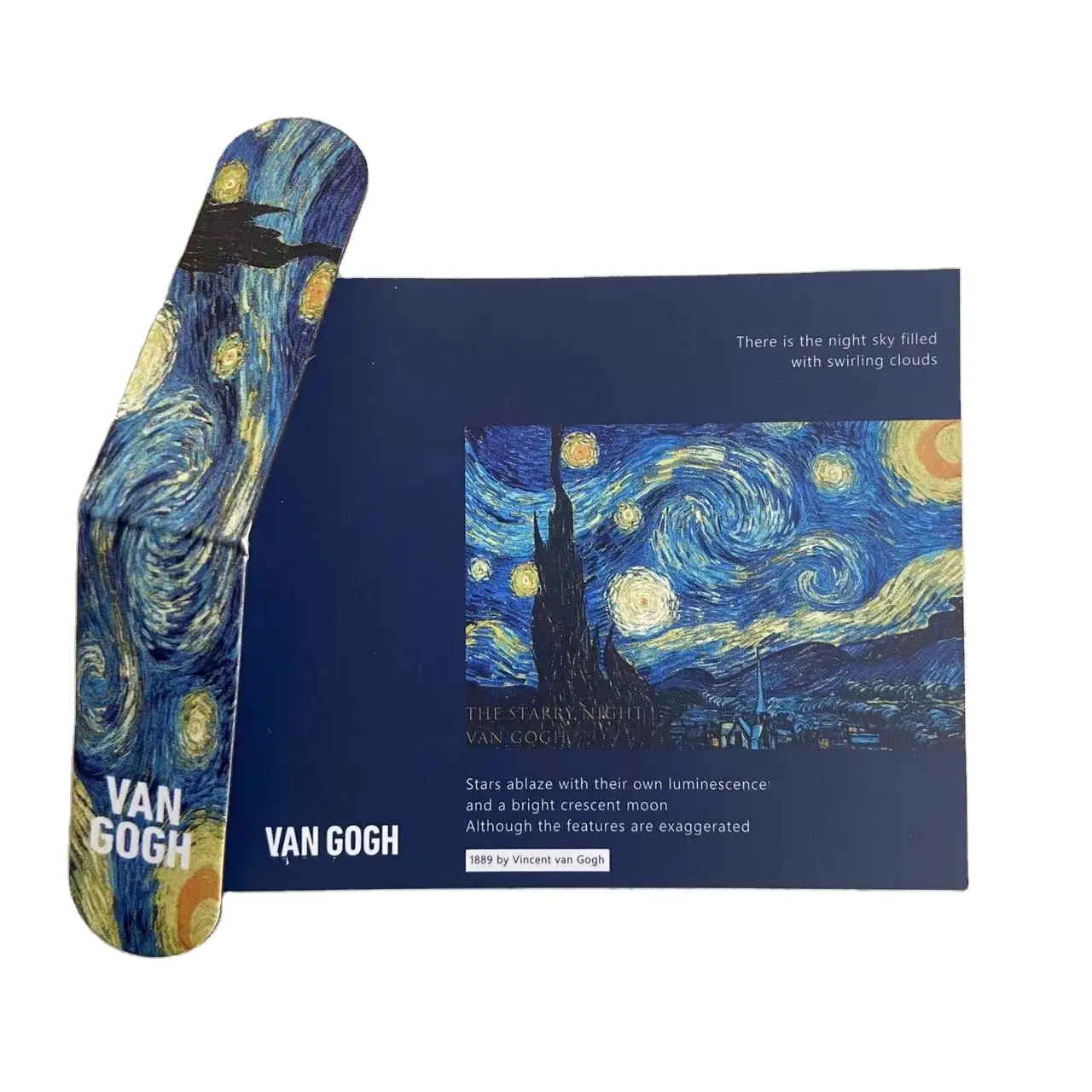 Vincent van Gogh-marcapáginas magnético personalizado, fabricantes de patrones personalizados, marcador de noche estrellada