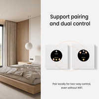 Sakelar Dinding Pintar Standar Inggris dengan Layar Warna 1 2 3 4 Gang Sakelar Lampu WiFi Nama Kustom