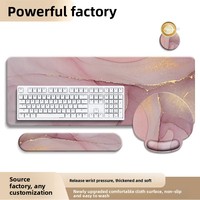 Tapis de Souris Exclusif Transfrontalier en Caoutchouc avec Repose-Poignets, Support de Clavier, Grand Tapis de Bureau, Support de Poignets et Paumes pour Ordinateur, Ensemble de Quatre Pièces