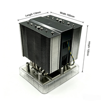 Dissipateur thermique pour processeur de serveur 435W 4U pour socket AMD SP5 PRO, 6 caloducs en cuivre, base en cuivre massif, ailettes de refroidissement en aluminium, radiateur