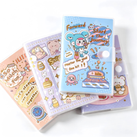 Album de rangement pour autocollants à motifs de dessins animés, avec bouton-pression, couverture en PVC, livre de collection d'autocollants pour la décoration de journal, cadeau pour enfants