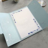 Ensemble de porte-cartes d'invitation de mariage personnalisables en velours à double pli, avec enveloppe, style européen, finition gaufrée, sérigraphie